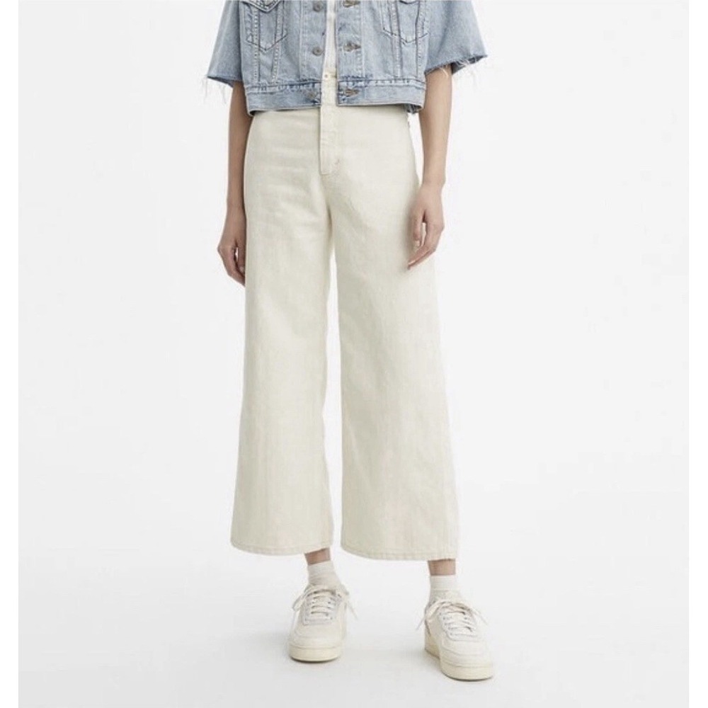 Levis Classic Wide Leg Crop Jeans Women's SZ-29 30x22 White